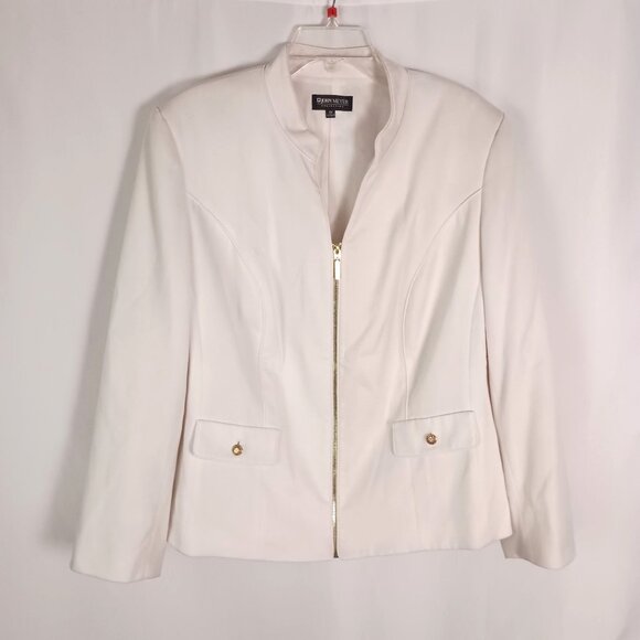 John Meyer of Norwich White Full Zip Jacket Women’s Size 18W Classic Style - Picture 1 of 6